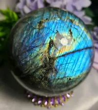 XXL 4" 98mm 1,248g 2.12lbs Beautiful & Flashy Labradorite Sphere Crystal Ball