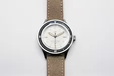 [New] About Vintage 1956 Marine Steel / Navy & Off White Dive Watch (Mecaquartz)