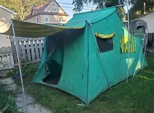 Vintage Sears Canvas Cabin Tent 8'x14' w/Awning