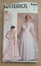 Vtg Butterick 4647 bridal gown ruffled Edwardian Victorian romantic sz 8 UNCUT