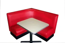 NEW DINER BOOTH SET - L Shape with Metal Trim Table!