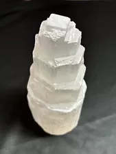 Selenite Skyscraper Lamp,, 8", Tall Selenite Tower Lamps