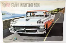 Vintage 1958 Ford Custom 300 Car Sales Dealer Brochure Pamphlet Ad Booklet A24