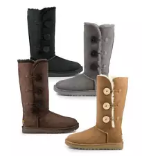 UGG Australia Bailey Button Triplet (Sheepskin Lining, Light Wt. 3 Colors)