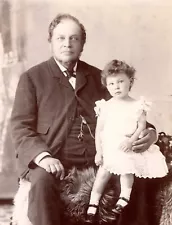 Cabinet Card Fred G Smith Kingston on Thames family portrait father daughter #37