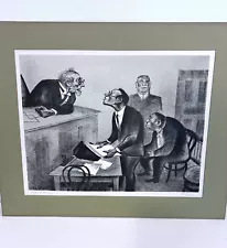 William Gropper Art Lithograph Titled “Young Attorney” Signed In Pencil