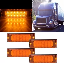 4X 12 LED 8 inch side marker light amber For Pickup Truck Lorry boat van New (For: Mack)