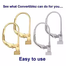 Earring Converter for pierced ears Converts Post earring to Lever-back Earrings