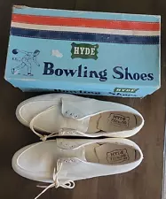 Vintage Mens Hyde Leather Bowling Shoes White P85 Size 10D UN-USED 1950-60s