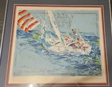 LeRoy Neiman Original Color Serigraph Nantucket Sailing Hand Signed Art