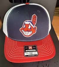 Cleveland Indians MLB Chief Wahoo Richardson112 Navy Blue/Red Snapback Hat