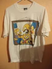 Vintage The Simpsons T Shirt Family Bonding Portrait Single Stitch White Size XL