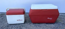 Gott 50 Model Vintage 1950 Red Ice Chest Cooler & Tote 12 Lot