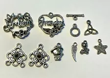 Sale!! 10 Mixed Charms, Toggle Jewelry Finding for Making Necklace or Bracelets