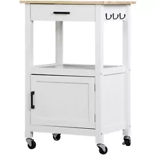 35'' Rolling Kitchen Island Cart with Storage Cabinet and Drawer for Kitchen