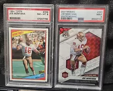 Joe Montana 2 Card Lot. Psa