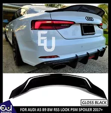 FOR AUDI A5 S5 RS5 B9 SPORTBACK GLOSS REAR PSM DUCKTAIL BOOT SPOILER LIP WING