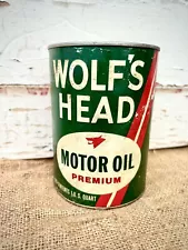 Vintage FULL NOS Wolf's Head Motor Oil 1 Quart Can