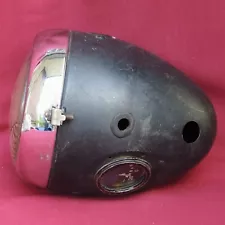 Big Old USSR HEADLIGHT LAMP from MOTORCYCLE + SPEEDOMETER Vintage Soviet 9"=22cm