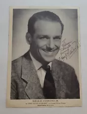 Douglas Fairbanks Jr 5 Signed PHOTO 5X7 INCHES AUTOGRAPH VINTAGE YOUNG HEART COA