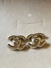 Chanel cc logo turnlock earrings