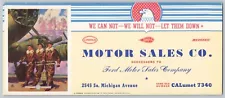 Advertising Car Lincoln Zephyr V-12 Mercury Ink Blotter Chicago Motor Row AIRMEN