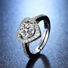 Moissanite Solitaire Engagement Weeding Ring Made With Platinums Plated 925 -