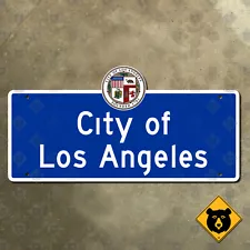 City of Los Angeles California boundary road street sign welcome limit 24x12