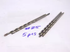 LIGHT USED 5PCS. HSS STRAIGHT SHANK #25 (.1495) NUMBER DRILLS high speed steel