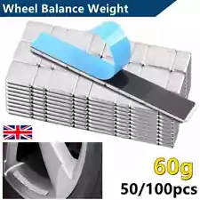 50/100pcs Self Adhesive Alloy Wheel Balance Weights Stick 60g for Car Motorcycle