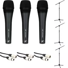 Sennheiser e 835 Microphone 3-pack with Stands and Cables