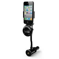 AUDIO FM RADIO TRANSMITTER CAR MOUNT CHARGING HOLDER USB PORT for iPhone iPod