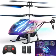 DEERC DE23 Remote Control Helicopter with 7 Colors Light 2.4GHz Aircraft 24Mins