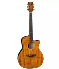 Dean Axs Exotic Gloss Spalt Maple Cutaway Acoustic-Electric Guitar Natural