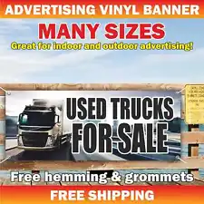 USED TRUCKS FOR SALE Advertising Banner Vinyl Mesh Sign car auto service garage