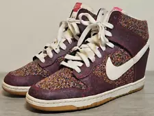 Nike Dunk Sky Hi Hidden Wedge Heel High Liberty Digital Floral Pink Womens Sz 10