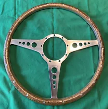 Classic Mota Lita Wood & Alum. Steering Wheel 15” dia Flat Used