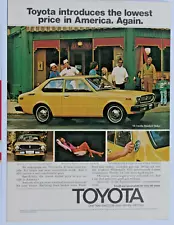 1975 Toyota Corolla Vintage Lowest Price In America Original Print Ad 8.5 x 11"