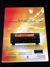 KENWOOD TS-590S TRANSCEIVER LAMINATED SELL SHEET & HF PRIVILEGES CHART