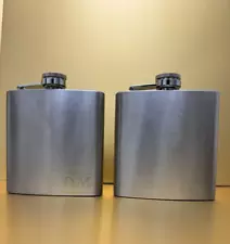 ðLot of 2 DM Pocket Flask Stainless Steel 6oz