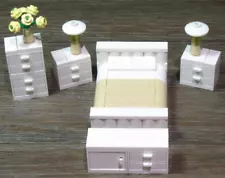 LEGO White Sand Yellow Queen Bedroom Suite Furniture Flowers Dresser MOC Builds