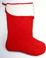 Charles Craft Blank Quilted Christmas Stocking Cross Stitch 14ct Red & Gold Dots