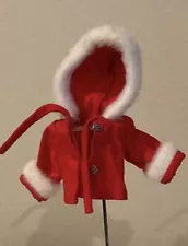 Vintage Barbie Red Short Coat With White Fur And Hoodie (RS-34)