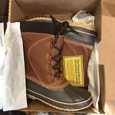 LL Bean Snow Boots Women’s Winter Waterproof Brown Leather Style 299622 Size 8M