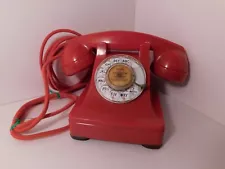 RARE All Original Western Electric Pekin RED 302 Thermoplastic Telephone 1950's