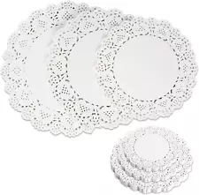 90 Pack Lace Paper Doilies Assorted Sizes, White round Paper Doilies for Food