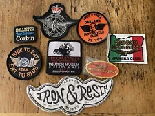 Lot Of 8 Vintage Biker Club Event Rally Patches Motorcycle Never Sewn On