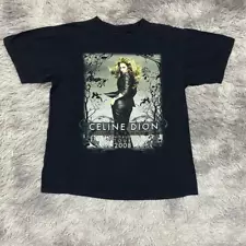 Vtg Celine Dion World Tour Cotton Black Full Size Men Women Shirt AG112