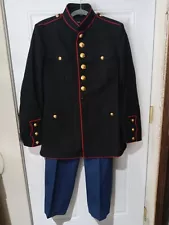 USMC U.S. Marine Corps Dress Blues Uniform, Jacket sz 41R Pants 34S