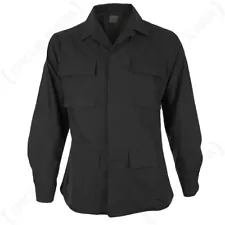 US Military Army Style Ripstop Field Jacket - Black - All Sizes Brand New